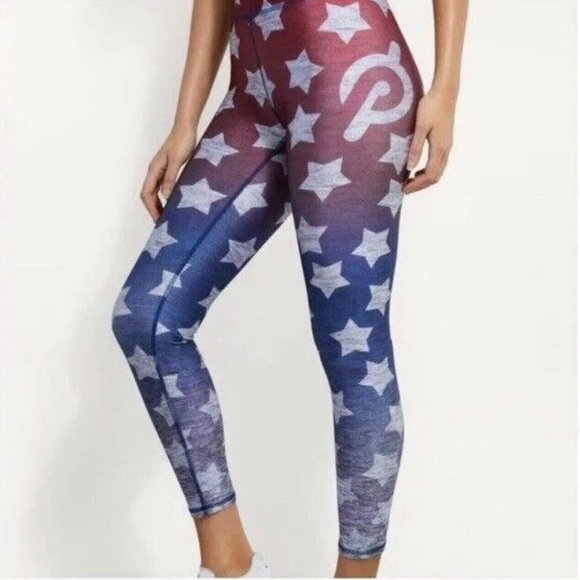 Peloton X Terez Star Print Ombre Leggings Size Small 4th of July Leggings - Picture 1 of 5